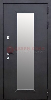 Черная стальная дверь порошок со стеклом ДС-33 в Перми