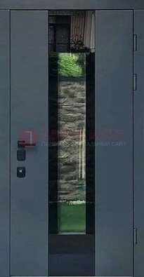 Современная дверь со стеклом для коттеджа ДС-40 в Егорьевске