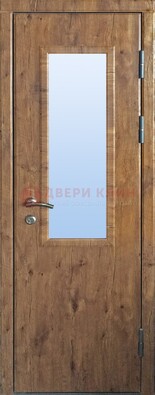 Стальная дверь с МДФ и стеклом для частного дома ДС-49 в Иваново