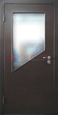 Стальная дверь со стеклом ДС-5 в кирпичный коттедж в Егорьевске