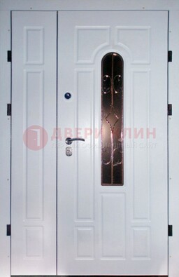 Входная дверь Винорит со стеклом в белом цвете ДСК-277 в Тихвине