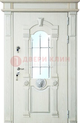 Герметичная входная дверь со стеклом и ковкой с украшением ДСК-64 в Севастополе
