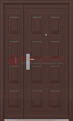 Коричневая железная тамбурная дверь ДТМ-37 в Уфе