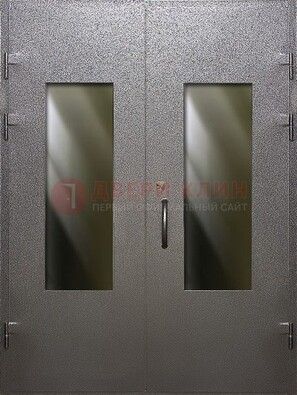 Серая тамбурная дверь со стеклянными вставками ДТМ-8 в Егорьевске