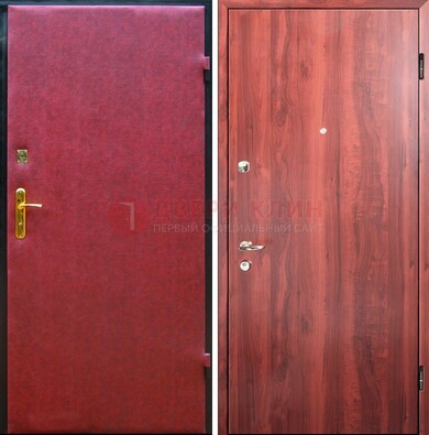Красная входная дверь с винилискожей ДВ-30 в Егорьевске