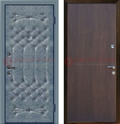 Серая металлическая дверь с винилискожей ДВ-35 в Егорьевске