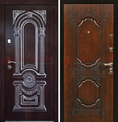 Железная дверь с виноритом в цвете Итальянский орех ДВТ-103 в Егорьевске