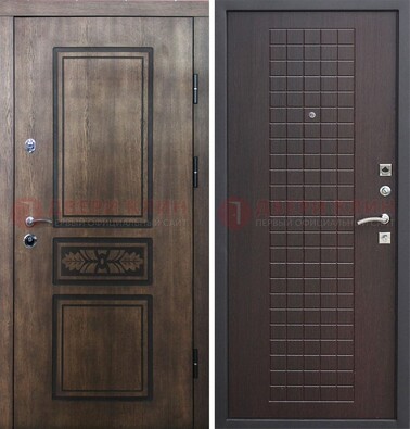 Входная резная дверь c МДФ и коричневой обратной стороной  ДM-1177 в Звенигороде