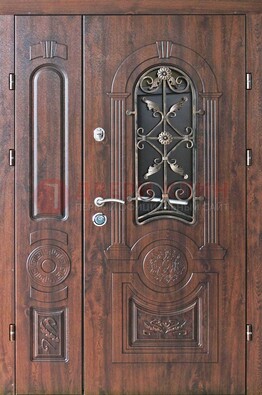 Металлическая дверь с узором и виноритом ДВТ-146 в Рязани