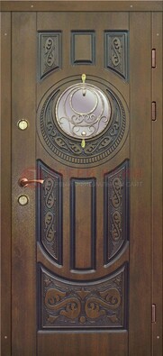 Одностворчатая входная дверь с виноритом и стеклом ДВТ-193 в Егорьевске