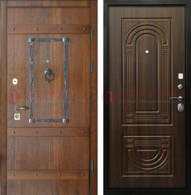 Темная стальная дверь с виноритом ДВТ-232 в Егорьевске