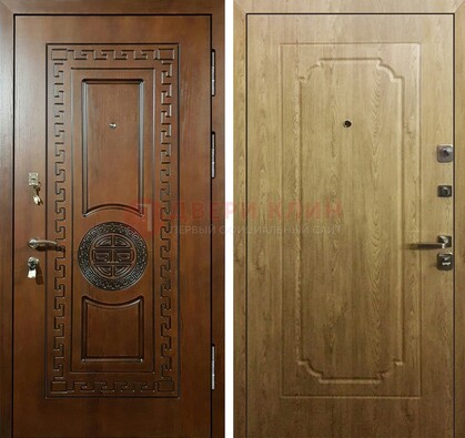 Коричневая железная дверь с виноритом ДВТ-44 в Егорьевске