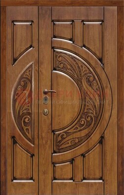Коричневая входная дверь с виноритом ДВТ-5 в Егорьевске