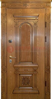 Коричневая железная дверь с виноритом Золотой дуб ДВТ-67 в Егорьевске