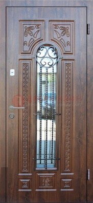 Входная стальная дверь с виноритом и светлой панелью внутри ДВТ-97 в Егорьевске