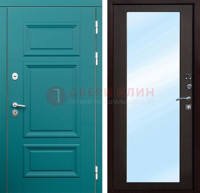 Входная дверь терморазрыв Итальянский орех c виноритом и МДФ с зеркалом ДЗ-122 в Егорьевске