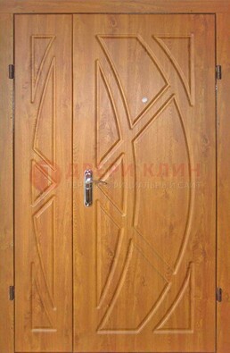 Полуторная металлическая дверь с МДФ золотой дуб ПЛ-17 в Егорьевске